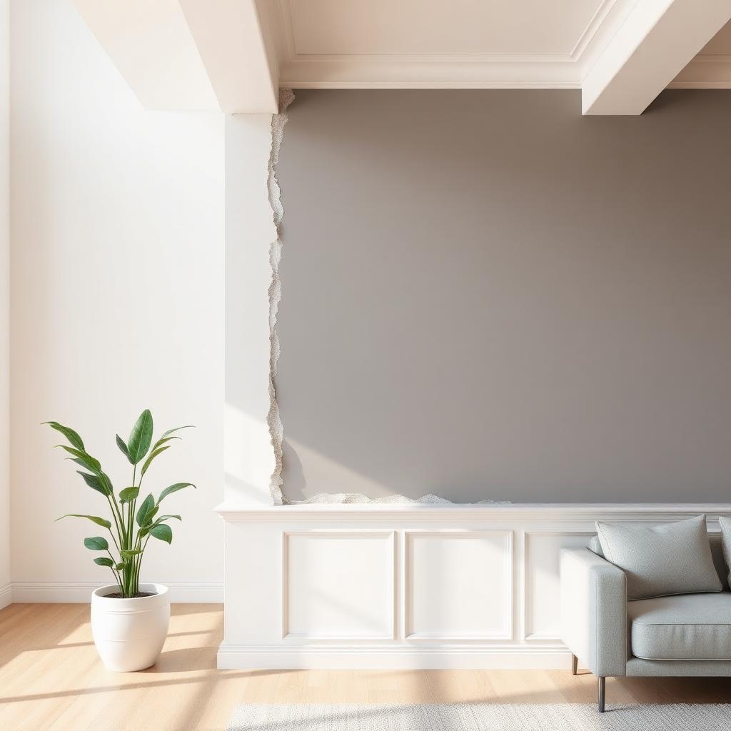 Drywall repair and freshly painted accent wall